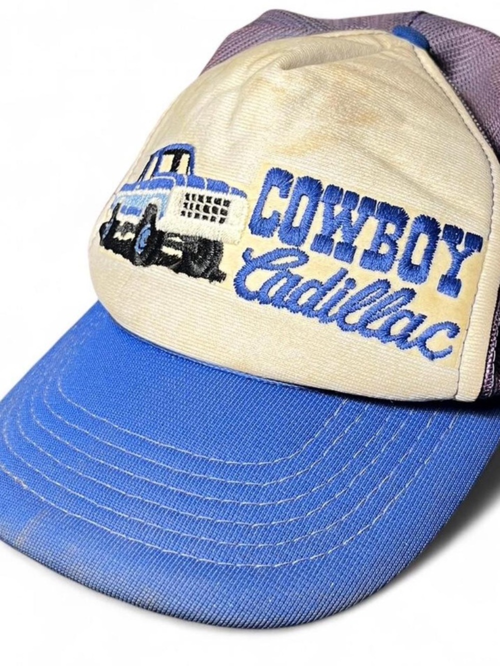 Vintage Cowboy Cadillac Trucker Hat Snapback Made in Korea Young An